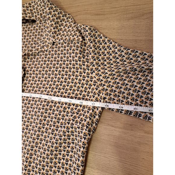 Zara Collar Contrast Button Down Wrinkle-free Beige Cream Gold N - Picture 4 of 4